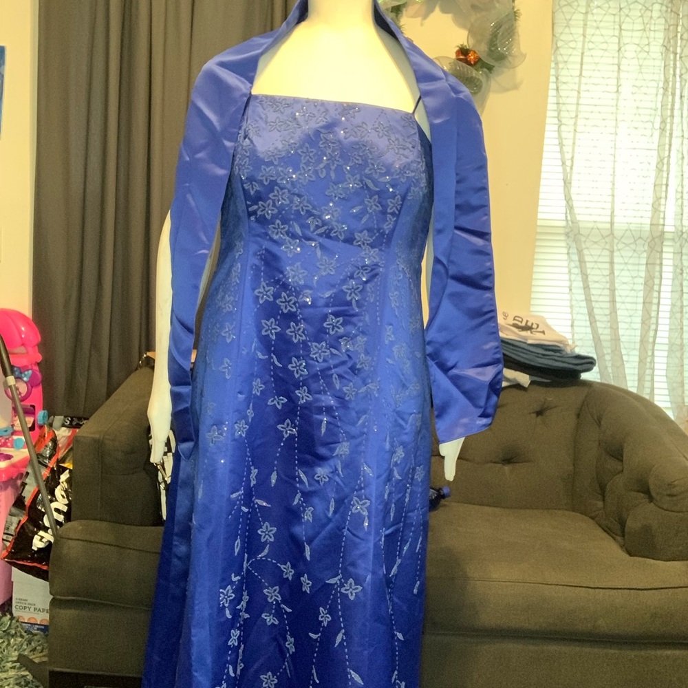 Royal blue gown